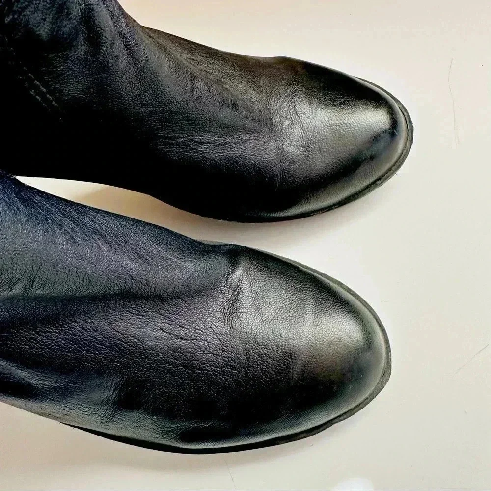 Alpe Made in Spain Leather Knee High Wedged Boots